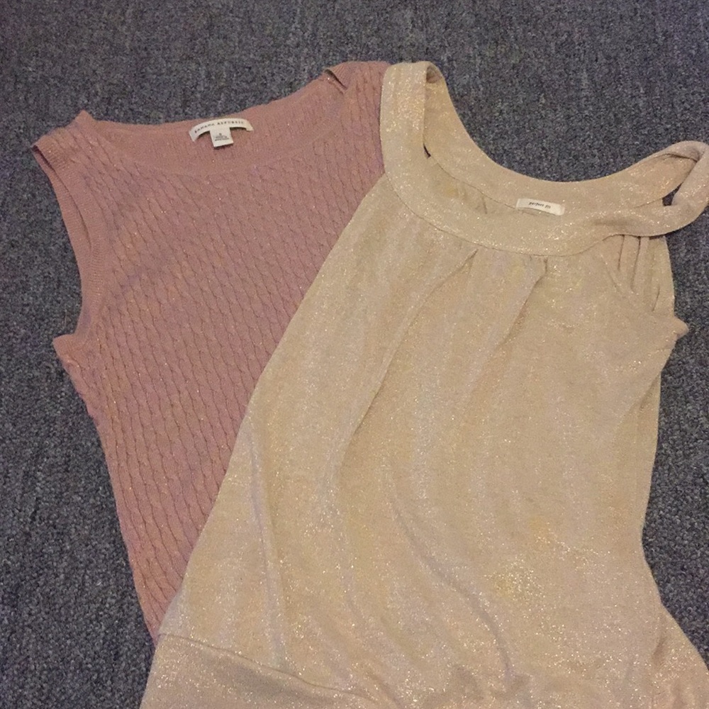 Bundle: metallic tanks banana republic/ old navy